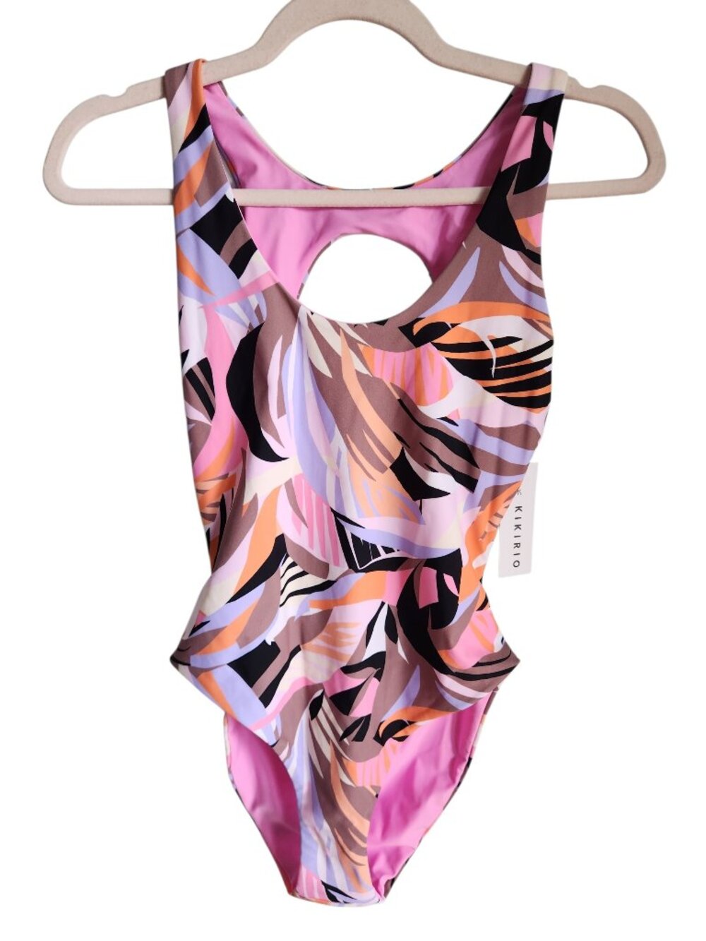 Kikirio Swimsuit Medium Multicolor Cut Out Open Back One Piece Bathing Suit